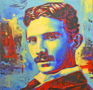 Daniel Glass’ portrait of Nikola Tesla is also displayed at the MAC.