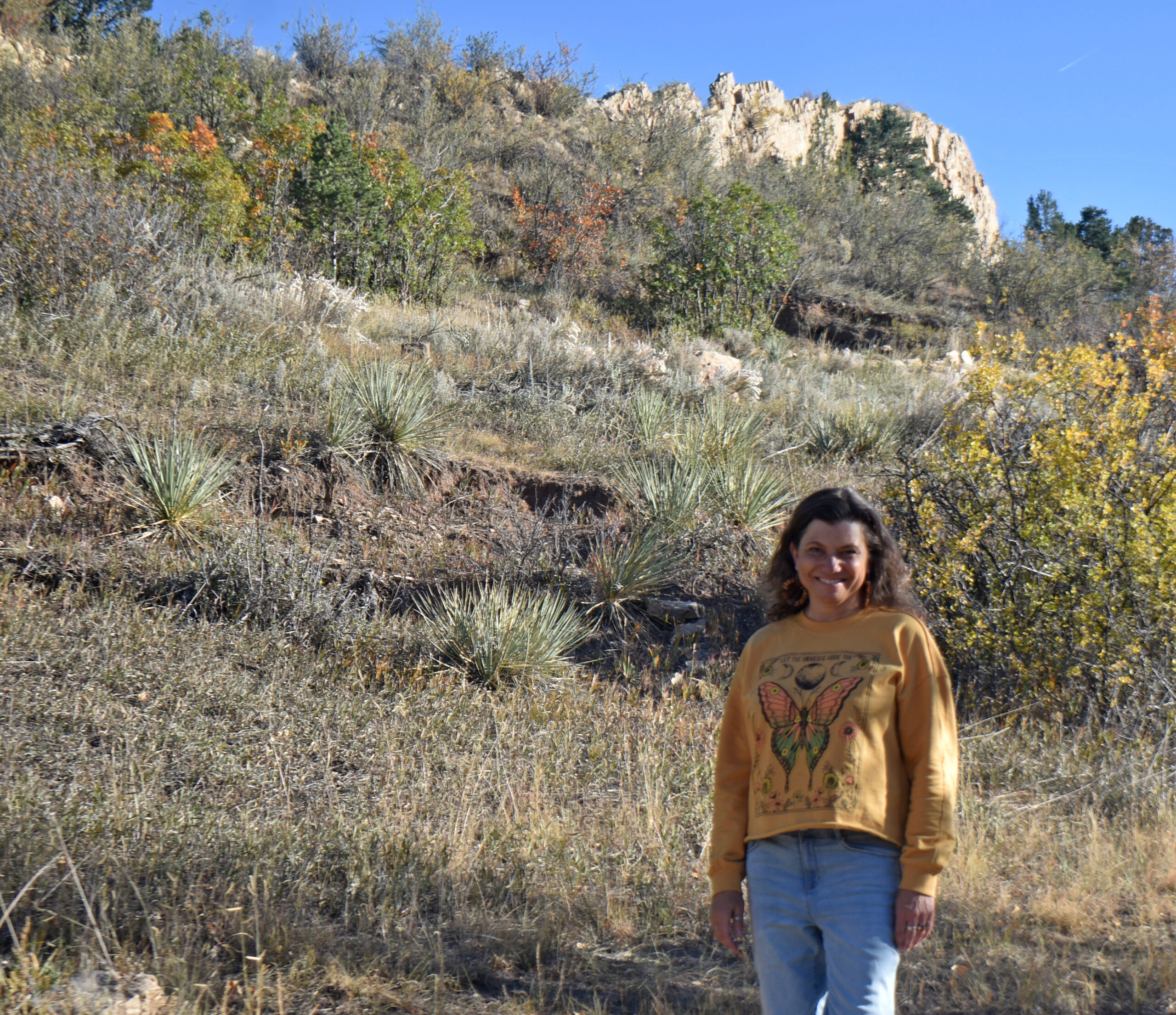 Photo by Rhonda Van Pelt. Sheree Lynn stands near a ridge in Garden of the Gods on Friday, Oct. 14.